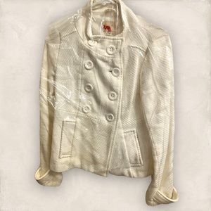 Forever 21 Cream Pea coat XS GUC